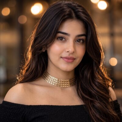Gold Mesh Choker Necklace for Women