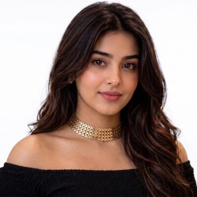 Gold Mesh Choker Necklace for Women